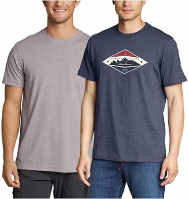 Eddie Bauer Men's Graphic & Solid Tee Shirt, 2-Pack