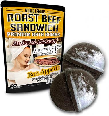 Roast Beef Sandwich Bath Bombs XL Root Beer Bath Bombs Luxury Bath Balls Funny Girlfriend Gags for Best Friends Bath and Body Gags for Men Funny Spa Gifts for Men Weird Gifts Au Jus French Dip