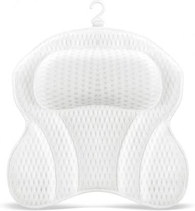 Full Body Bathtub Pillow for Tub,Comfortable Bathtub Pillow for Tub, Bath Pillow for Neck & Back Support with Strong Suction Cups & Hook, Soft Spa Pillow, Hot Tub Pillow Made with Soft Mesh (pillow)