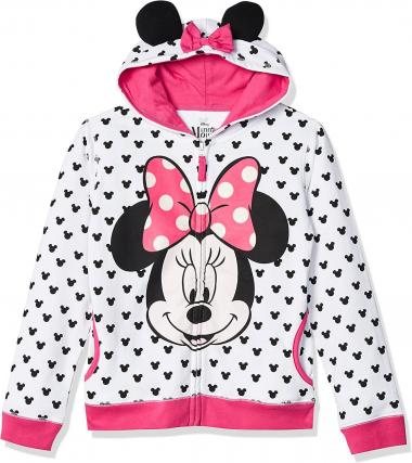 Disney Girls' Minnie Hoodie with Bow and Ear