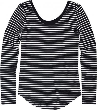 Ann Taylor LOFT Women's Long Sleeve Double-Scoop Neck Cotton Tee