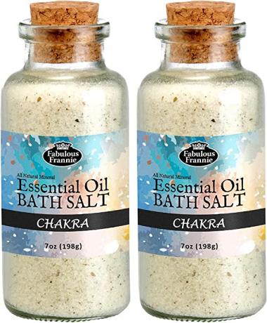 Fabulous Frannie Aromatherapy Chakra Essential Oil Mineral Bath Salt 2pk/7oz each made with Grapefruit, Cassia, Frankincense, Ylang Ylang & Sweet Orange Pure Essential Oils.