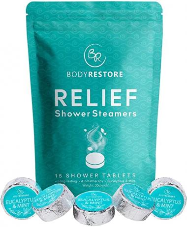 BodyRestore Shower Steamers Aromatherapy - 15 Pack Shower Bombs for Women, Eucalyptus Shower Tablets for Nasal Congestion, Essential Oil Stress Relief and Relaxation Bath Gifts for Women and Men