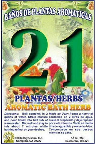 1 PC Aromatic Soothing Herbal Bath 21 Herbs 21 PLANTAS BANO DE PLANTAS AROMATICAS - Made in USA - 1 OZ