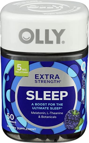 Olly Extra Strength Melatonin Sleep, BlackBerry Zen, 50 Gummies