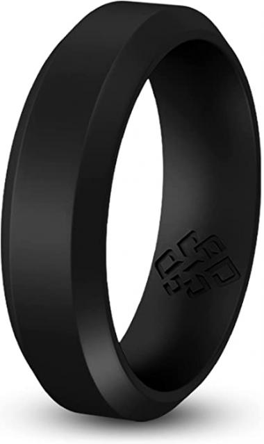 Knot Theory Silicone Wedding Ring Band for Men Women: Superior Non Bulky Rubber Rings - Premium Quality, Style, Comfort - Ideal Bands for Gym, Work, Hunting, Sports, and Travels