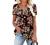 Womens Henley V Neck Casual Blouse Button Down T Shirts Flare and Flowy Tops