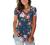 SAMPEEL Summer Floral Tops for Women Classic V Neck Tshirts Short Sleeve Cute Tops