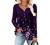 Womens Henley V Neck Casual Blouse Button Down T Shirts Flare and Flowy Tops