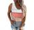 Biucly Women’s Casual Summer V Neck Tops Basic Color Block Tshirts