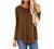 HIYIYEZI Fall Tops for Women Long Sleeve Side Split Casual Loose Tunic Top