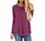 HIYIYEZI Fall Tops for Women Long Sleeve Side Split Casual Loose Tunic Top