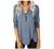 Womens Casual Crew Neck Button Side T Shirts Tops Solid Color Asymmetric Split Hem Long Sleeve Pullover Tunic Blouses