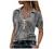 Women Short Sleeve Tops Collared Zipper V Neck T Shirts Summer Casual Loose Cute Heart Print Graphic Tee Tshirt Blouse