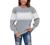 shermie Women Long Sleeve Crew Neck Pullovers Stitching Color Loose Knitted Sweaters