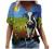 Summer Tops for Women Short Sleeve T Shirts Casual V-Neck Tie Dye Abstract Printed Tee T-Shirts Tunic Loose Blouses