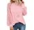 MIHOLL Women’s Long Sleeve Tops Lace Casual Loose Blouses T Shirts