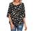 Women's Business Casual Scoop Neck 3/4 Sleeves Chiffon Work Blouse Shirt Top Floral Solid Loose Fitting T-Shirt Tunics