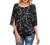 Women's Business Casual Scoop Neck 3/4 Sleeves Chiffon Work Blouse Shirt Top Floral Solid Loose Fitting T-Shirt Tunics