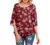 Women's Business Casual Scoop Neck 3/4 Sleeves Chiffon Work Blouse Shirt Top Floral Solid Loose Fitting T-Shirt Tunics