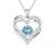 CDE Forever Love Heart Pendant Necklaces for Women 925 Sterling Silver with Birthstone Zirconia, Birthday Anniversary Jewelry Gift for Women Wife Girls