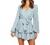 Relipop Women's Polka Dot Jumpsuits Deep V-Neck Long Sleeve Knot Front Ruffle Hem Floral Rompers