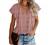 Womens T-Shirts Ruffle Drawstring Short Sleeve Summer Tops Boho Floral Print Chiffon Babydoll Shirt Blouse Tunic