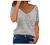 Womens Tops Stripe Mesh Sheer Short Sleeve Summer T-Shirt V Neck Dressy Casual Solid Tee Shirts Loose Fit Tunic Blouse