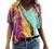 T Shirts for Women V-Neck Aesthetic Marble Pattern Short Sleeve Summer Tops Retro Boho Print Graphic Tees Loose Blouse