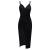 ZAFUL Women's Sexy Spaghetti Straps Side Slit Stain Cami Dress A Line Solid Party Club Hoilday Slip Dress