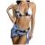 Smooto Swimsuit Women's Two Piece Bikini Set Tie-Dye Printed Cross-tie Sexy Split Bikini Push Up Hight Waist Bikini