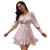 EXLURA Womens Lantern Sleeve Tie Back Dress Ruffled Off Shoulder A-Line Vintage Mini Dress