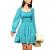 EXLURA Women Tie Back Long Lantern Sleeve Square Neck Ruffle Dress Elastic Waist Aline Casual Mini Dress