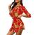 iDWZA Women Long Sleeve Chain Print Shirt Dress Ladies Casual Mini Dress