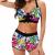 YALFJV Bathing Suit for Women Push Up Cropped Tops Swimsuit with Boyshorts Tummy Control Athletic Surfing Two Piece Swimwears