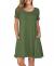 KORSIS Women's Summer Casual T Shirt Dresses Short Sleeve Swing Dress Pockets