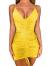 TOB Women's Sexy Adjustable Ruched Spaghetti Strap Sleeveless Club Bodycon Mini Dress