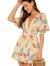 Floerns Women's Ditsy Floral Plunge Neck Knot Front A Line Short Dress