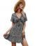 Floerns Women's Ditsy Floral Plunge Neck Knot Front A Line Short Dress