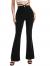 SheIn Women's Cut Out High Elastic Waist Long Pants Flare Leg Solid Trousers