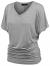 Made By Johnny MBJ Women's Solid Short Sleeve Boat Neck V Neck Dolman Top with Side Shirring