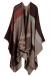 Epsion Women's Color Block Shawl Wrap Plus Size Cardigan Poncho Cape Open Front Long Winter Sweater Coat