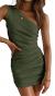 Women for Ruched Bodycon One Shoulder Sleeveless Mini Dress Summer Dresses Cocktail Tank Party Club