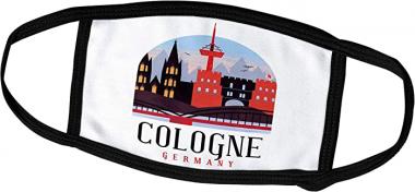 3dRose Sven Herkenrath City - Retro and Vintage City of Cologne Germany German - Face Masks (fm_314127_2)