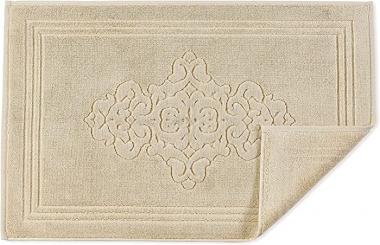 Bath Mat for Bathroom Floor - 100% Cotton Mat - Foot Towel - Like Bath Rug - Washable Bath Mat (Light Brown)