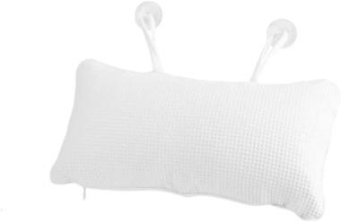 Focket Bath Pillow,Non-Slip Soft PVC Inflated Bathtub Spa Pillow Bath Cushion with Suction Cups,Helps Support Head Neck for All Bathtub,Hot Tub,Jacuzzi and Home Spa(White)