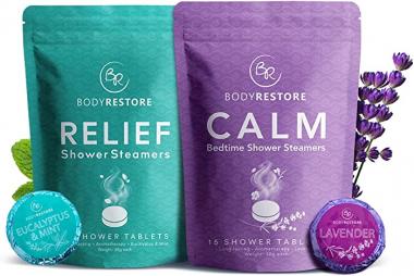 Relief & Calm Shower Steamers 30g – Vapor Steam Tablets - Relaxation Gifts for Women - Body Restore