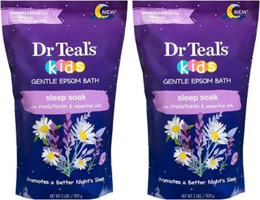 Dr Teal's Kids Epsom Salt Sleep Soak 2-Pack (4lbs Total) with Melatonin