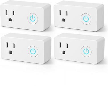 BN-LINK WiFi Heavy Duty Smart Plug Outlet, No Hub Required with Timer Function, White, Compatible with Alexa and Google Assistant, 2.4 Ghz Network Only (4 Pack)