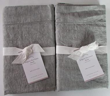 Pottery Barn Belgian Linen Flax Euro Shams~Set of Two~Flagstone~